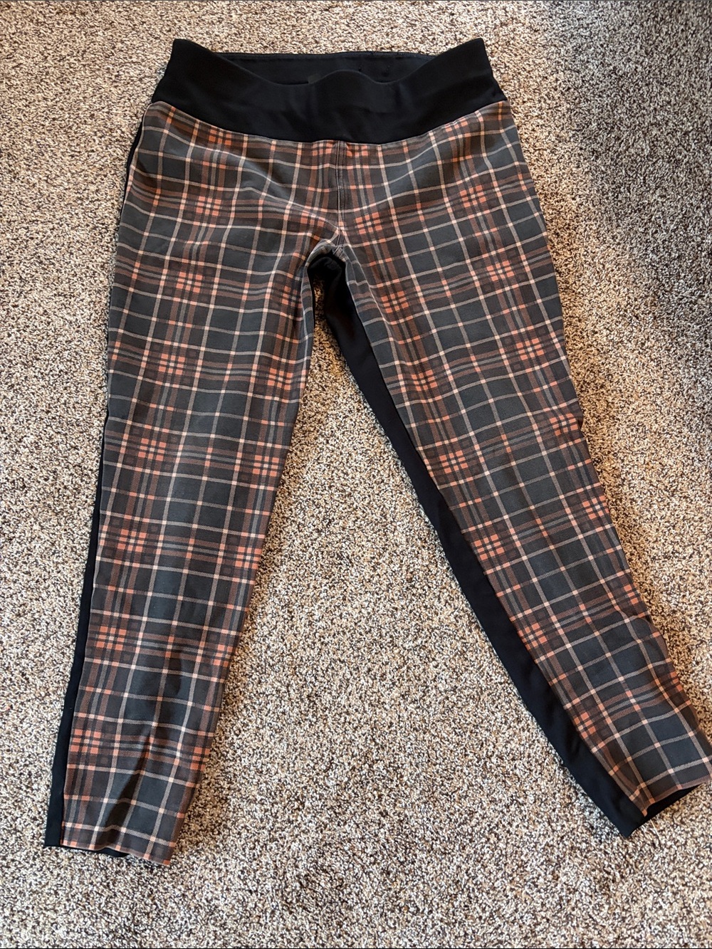 INC Plaid Black and Brown women’s Leggings